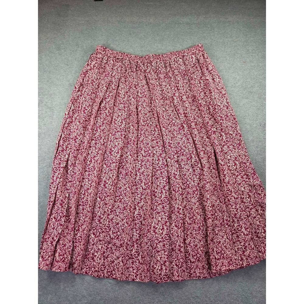 90s Andrea Gayle Womens Geometric Print Maxi Skirt XL Red Boho